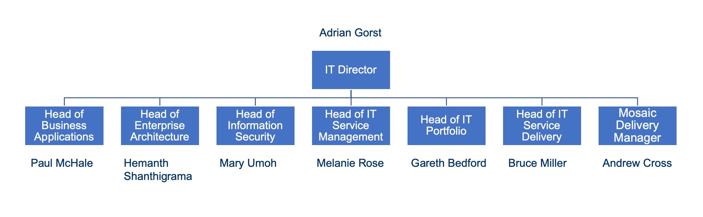 Tower Hamlets IT Leadership Team Organisation Chart